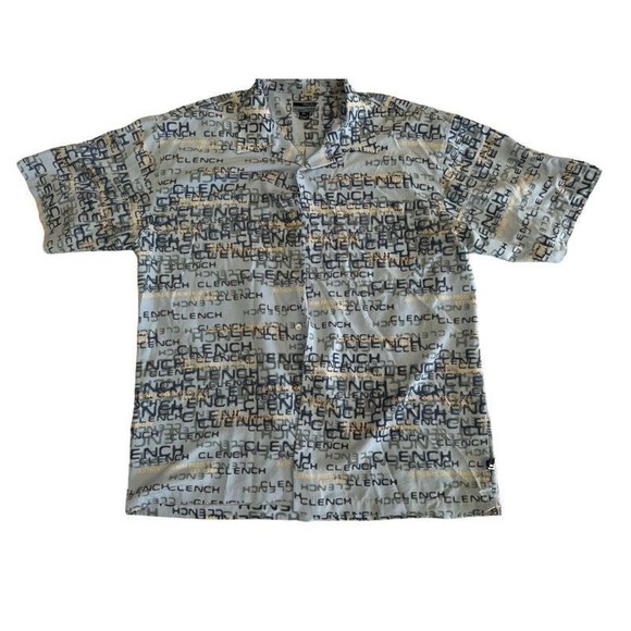 Clench Jeans Blue Clench All Over Print Button Up Shirt Mens Size XL - Picture 3 of 8